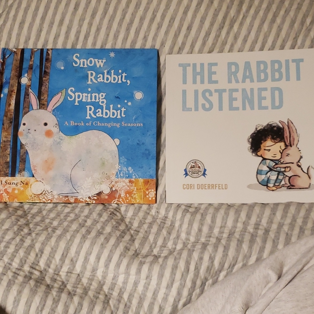 Snow Rabbit, Spring Rabbit Book + The Rabbit Listened